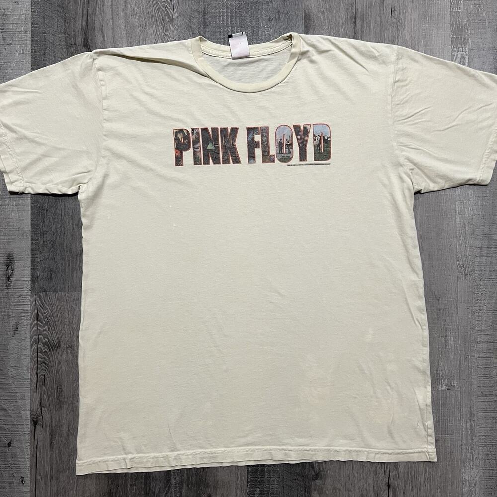 Pink Floyd 2004 T Shirt Off White Concert Band T Shirt Basic Graphic Y2K Sz XL